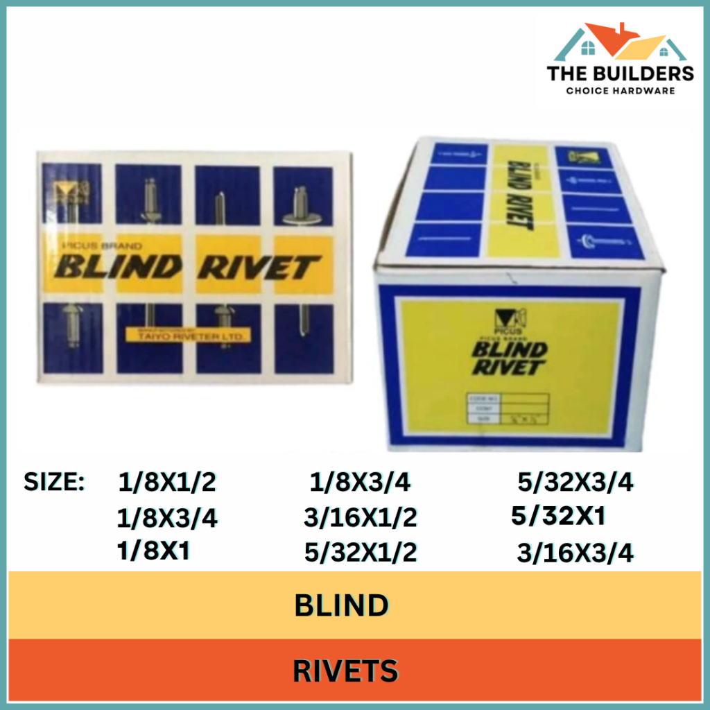 HEAVY DUTY BLIND RIVET (SOLD PER BOX) LOW PRICE 1/8x1/2 / 5/32x1/2 / 1 ...