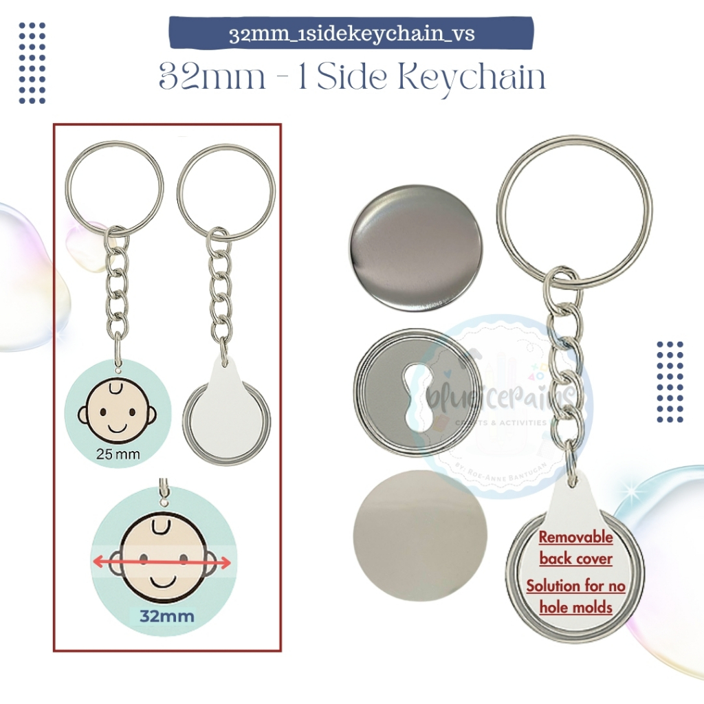 32mm 1 Side Keychain (versa back) | Shopee Philippines