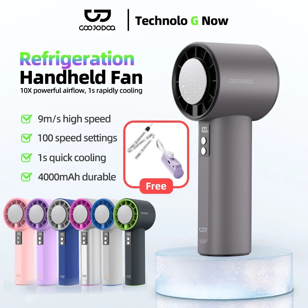 GOOJODOQ Fan 4000 mAh Turbo Mini Fan Rechargeable Handheld Portable ...