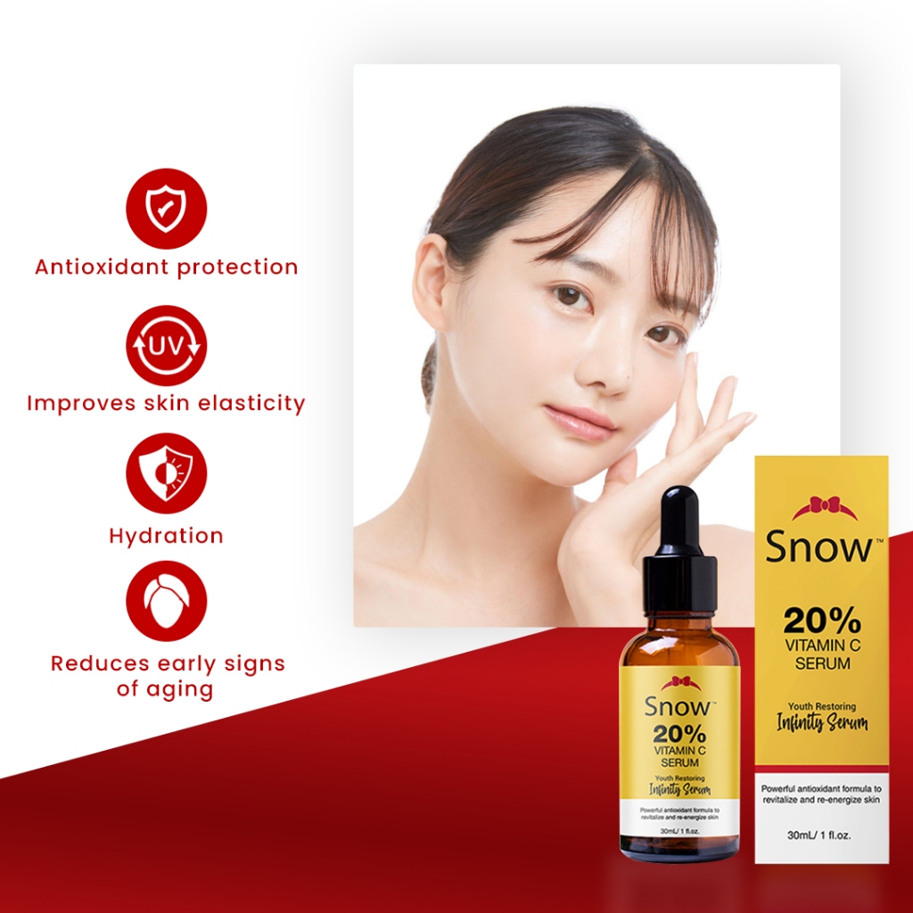 SnowCaps L-Glutathione 500mg with Snow 20% Vitamin C Serum 30mL