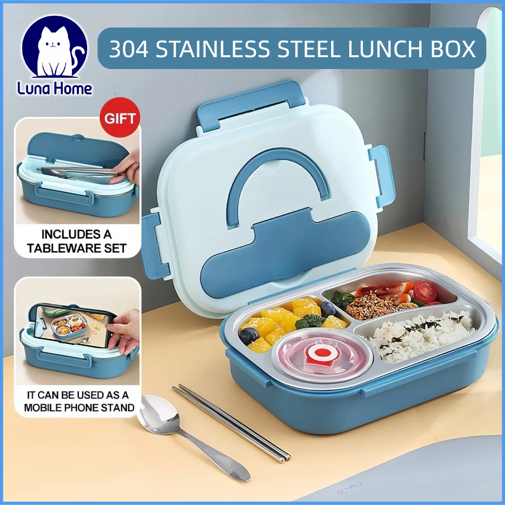 304 Stainless Steel Insulated Lunch Box Dinnerware Set With Soup Leak ...