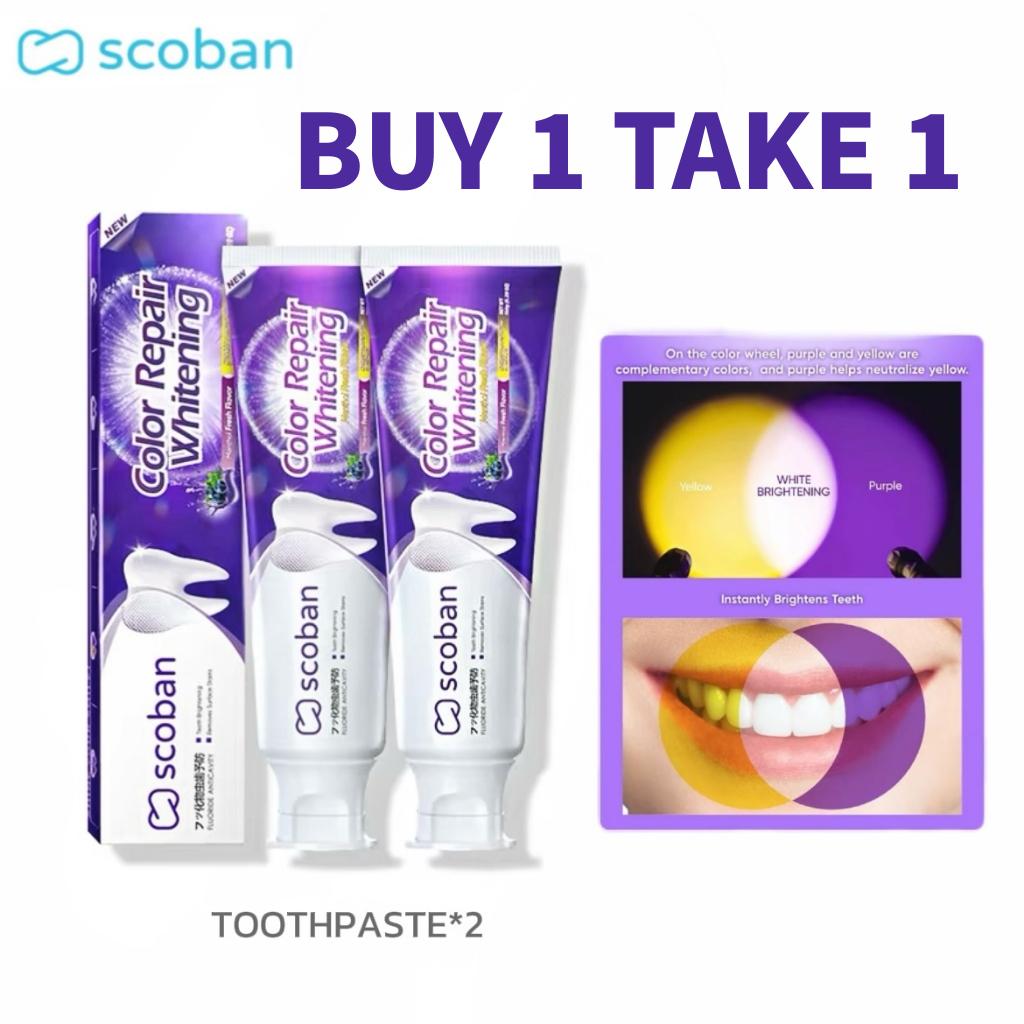 BUY 1 TAKE 1 Scoban Purple Whitening Toothpaste Instant Color ...
