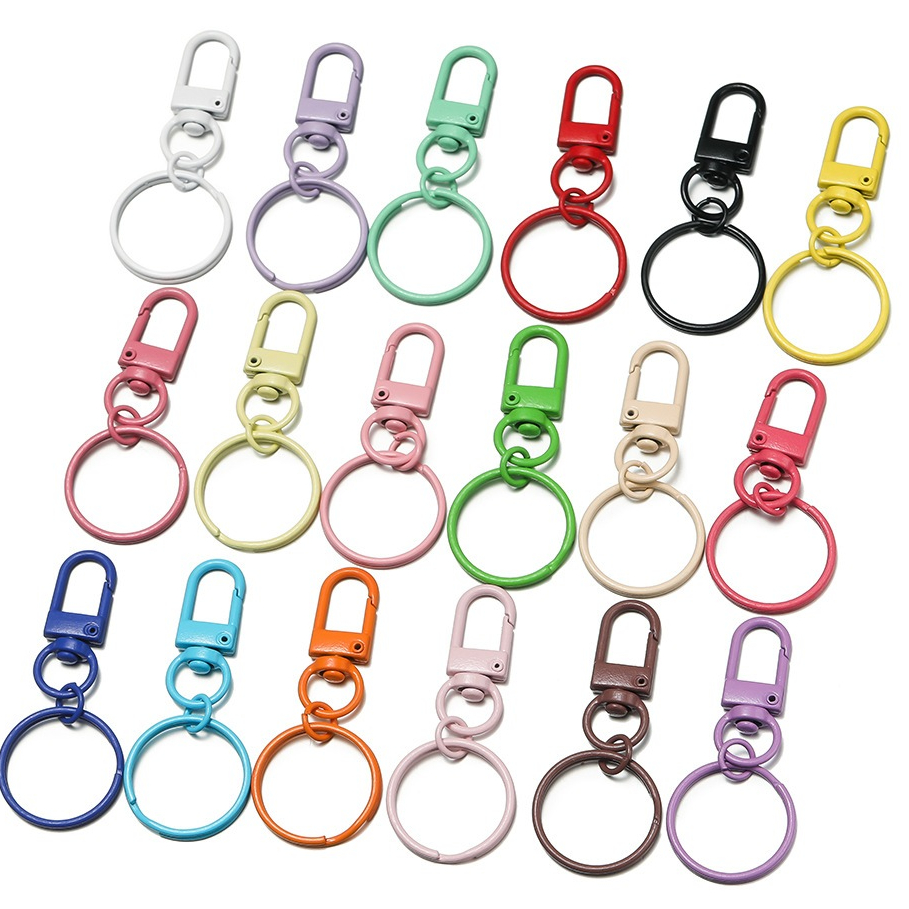 Manilago 5pcs Keychain Lobster Buckle With Snap Ring Flat Ring Painted ...
