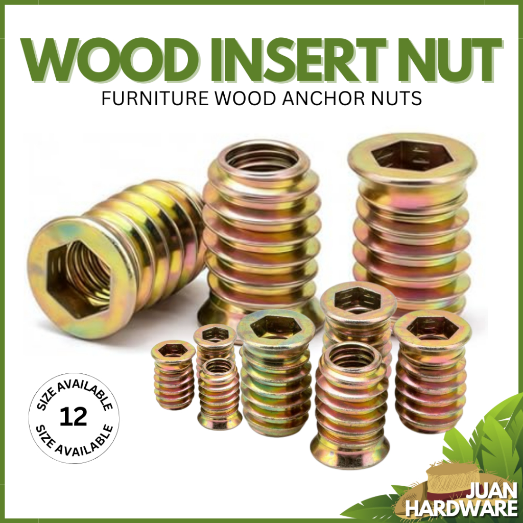 (5PCS) Wood Insert Nut Furniture Wooden Workpiece Anchor Threaded ...