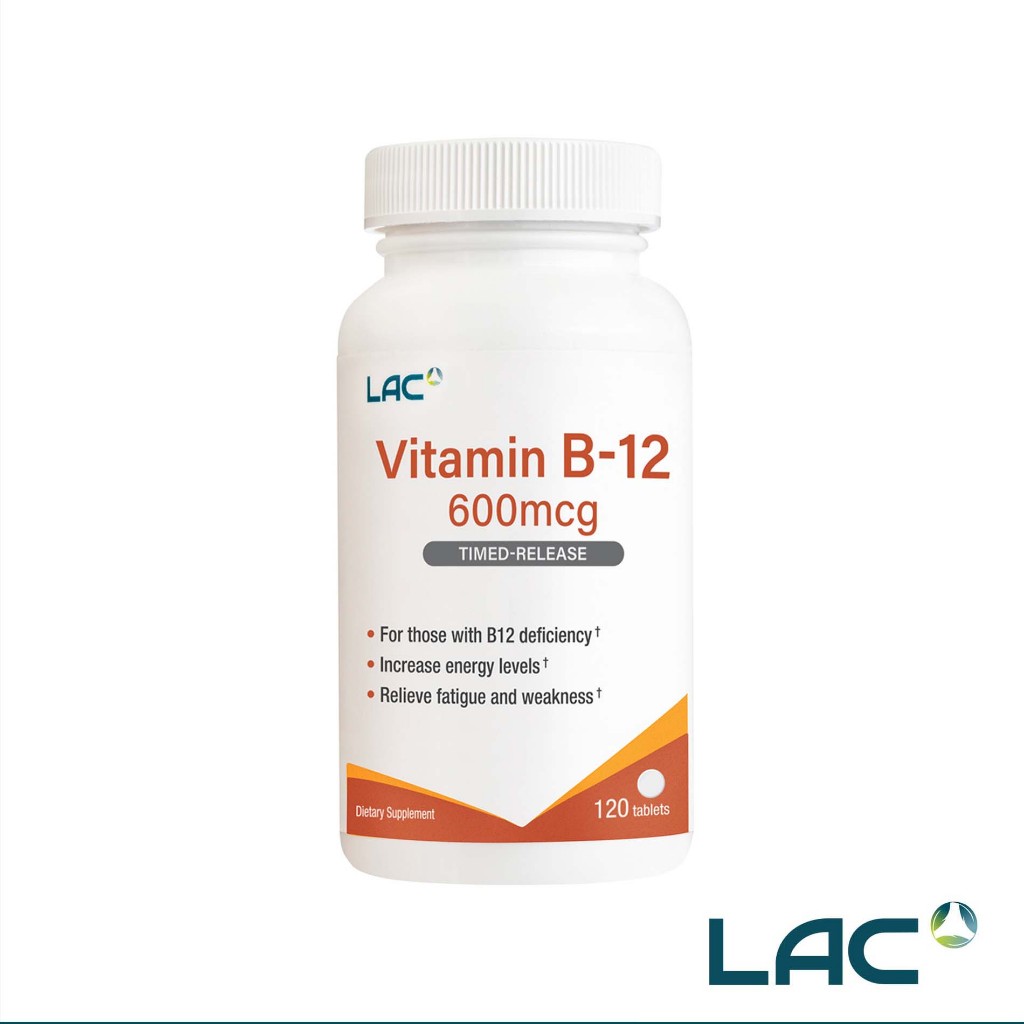 LAC Vitamin B-12 600mcg Timed-Release 120 tablets (Best by: May 2028 ...
