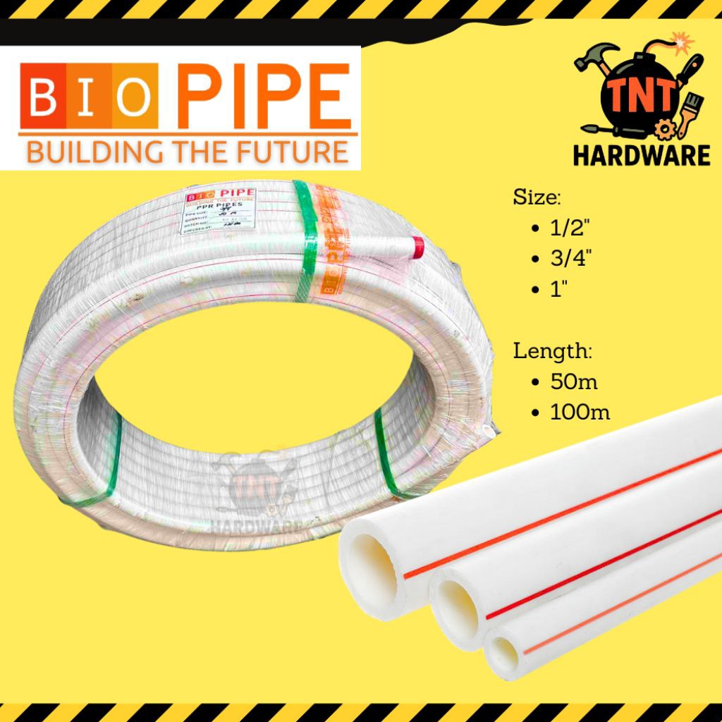 BIO PIPE PPR Pipe PN2.0 S3.2 PER ROLL 50m & 100m 1/2