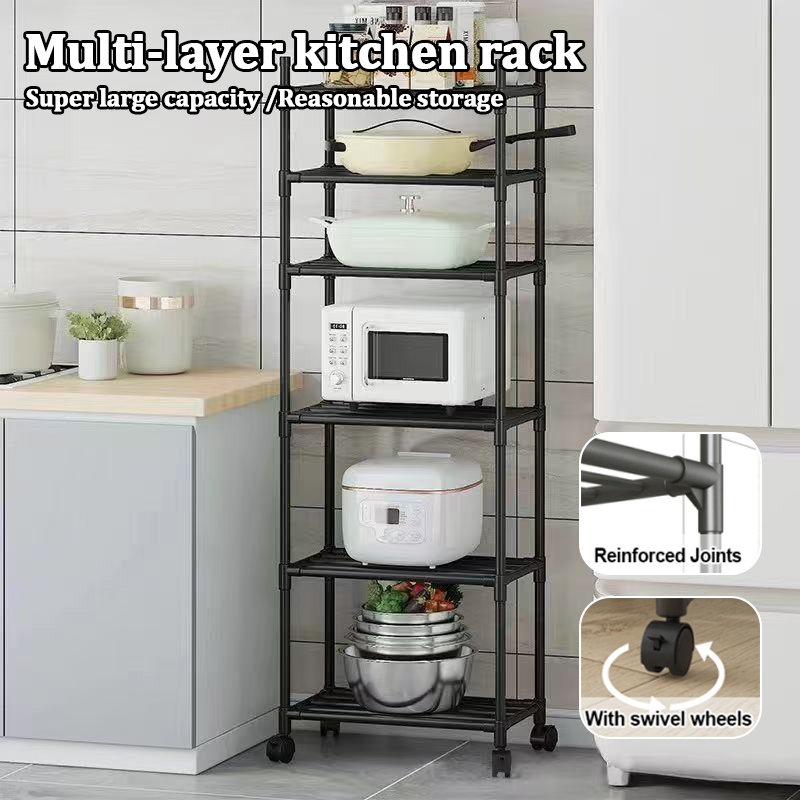 3/4/5/6 Layer Adjustable kitchen shelf rack Multi-purpose Kitchen with ...