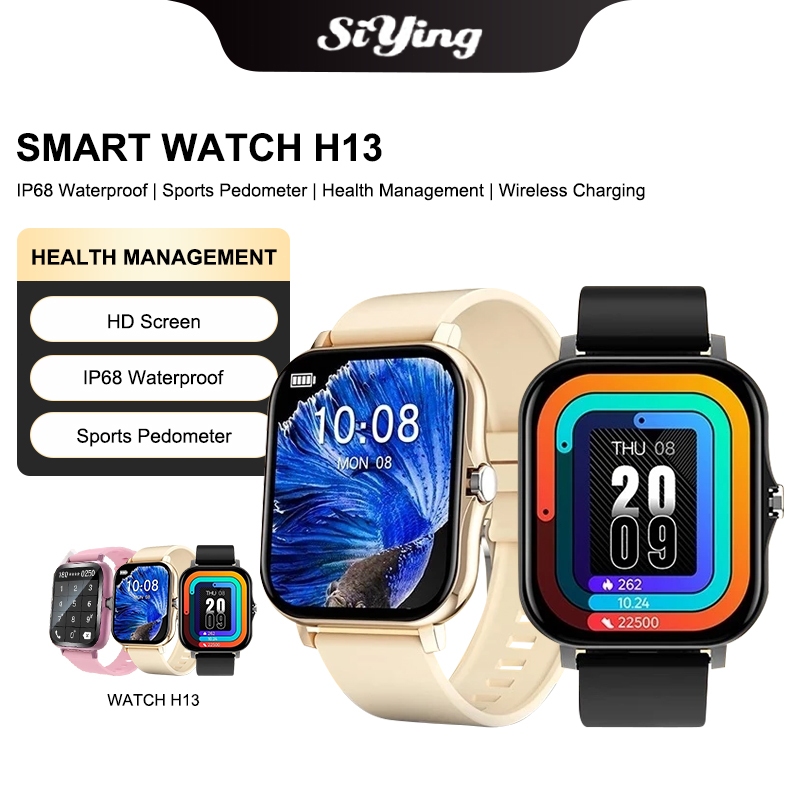 2025 New Waterproof Smart Watch H13 Heart Rate Monitor Sport SmartWatch  Android Bluetooth