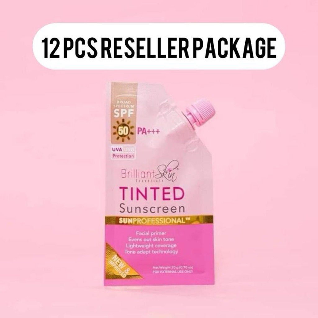 brilliant tinted sunscreen spf 50 per box-12 pcs | Shopee Philippines
