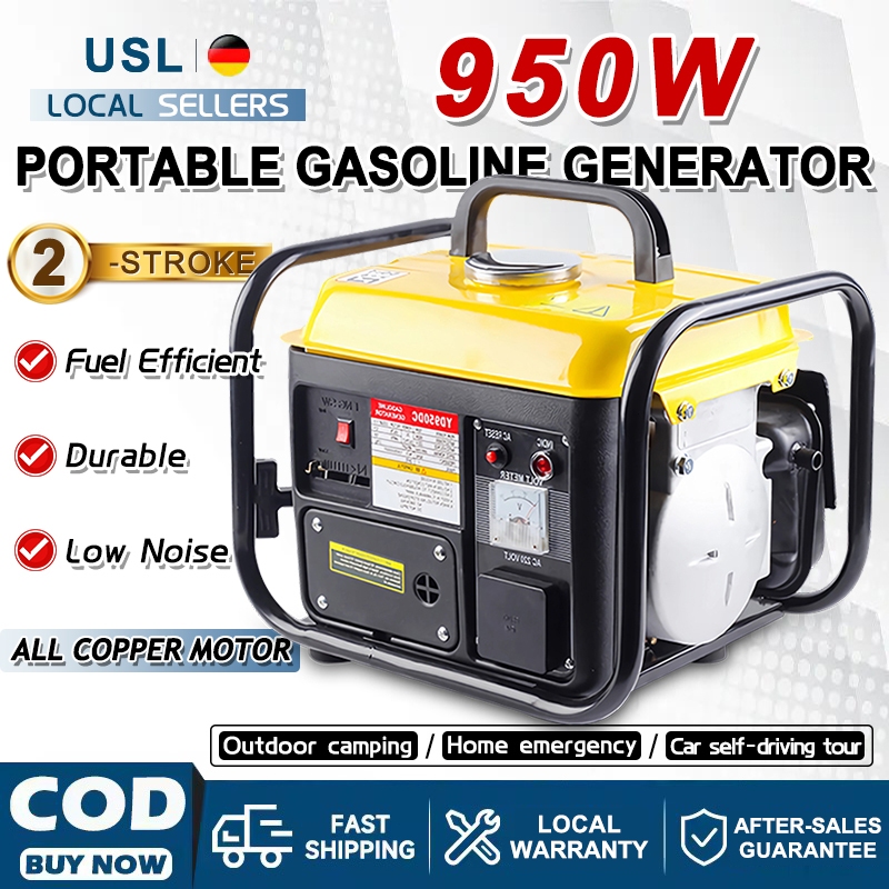Portable Gasoline Generator 950W Household Outdoor Small Generator 2 ...