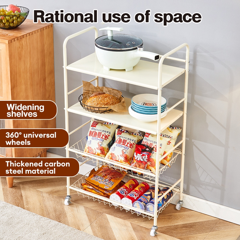 Kitchen Rack organizer layer Metal Rack With Wheels Steel Rack Utility ...
