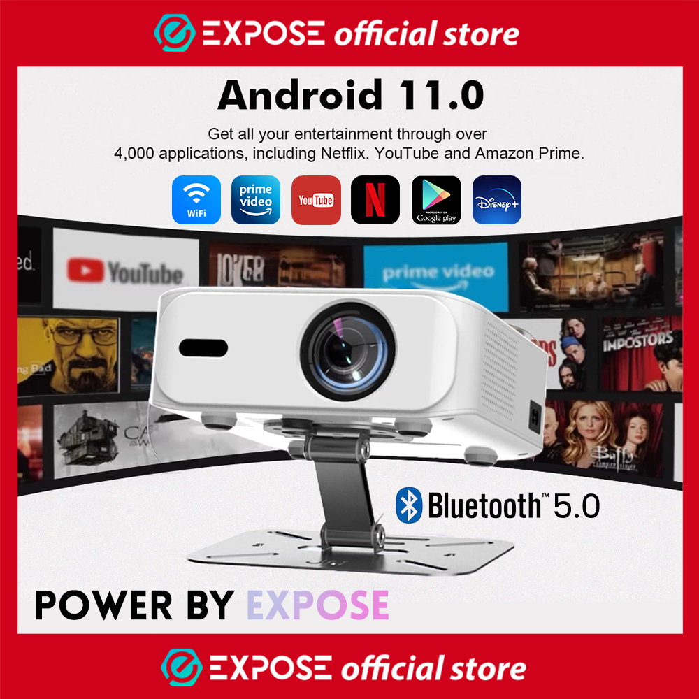 EXPOSE Portable Projector For Phone With Bluetooth 1080P FHD Android11 ...