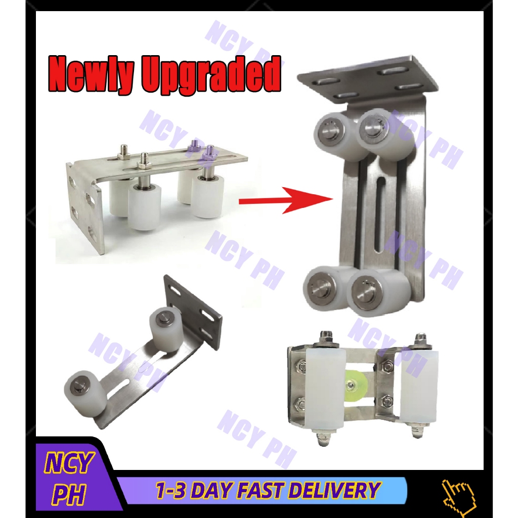 COD stainless Sliding Gate Top Guide Roller set with L bracket | Shopee ...