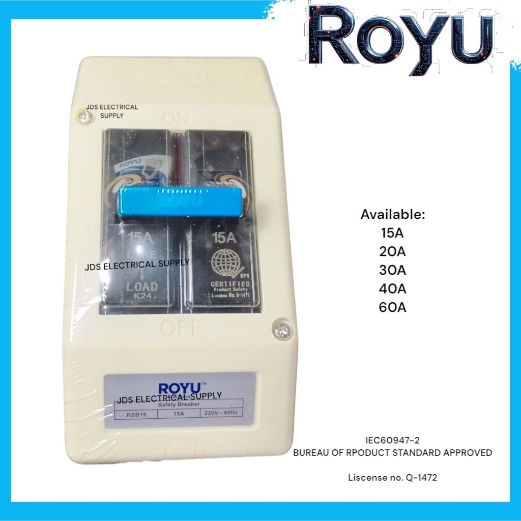 Royu Safety Breaker 2pole 230v 60hz | Shopee Philippines