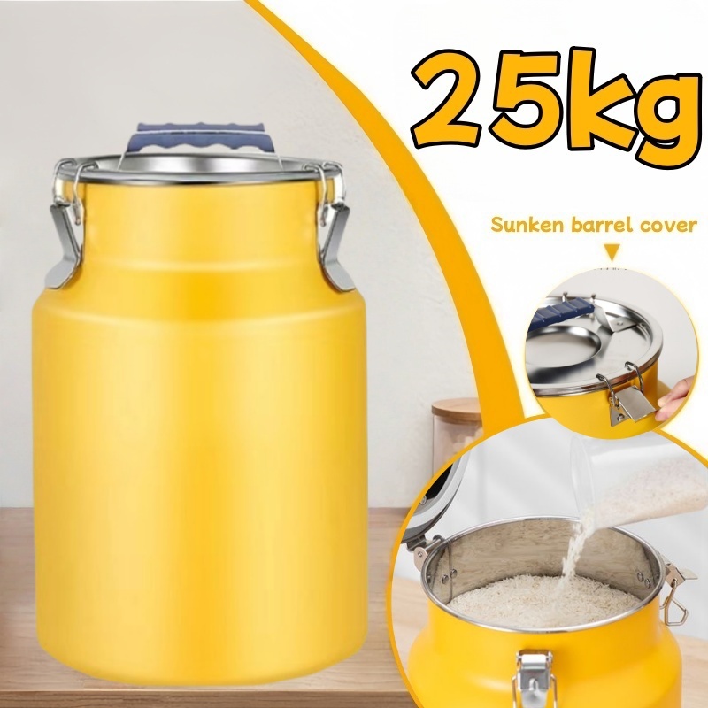 Metal Rice Bucket Storage Stainless Home 50kg/50kilos rice dispenser ...