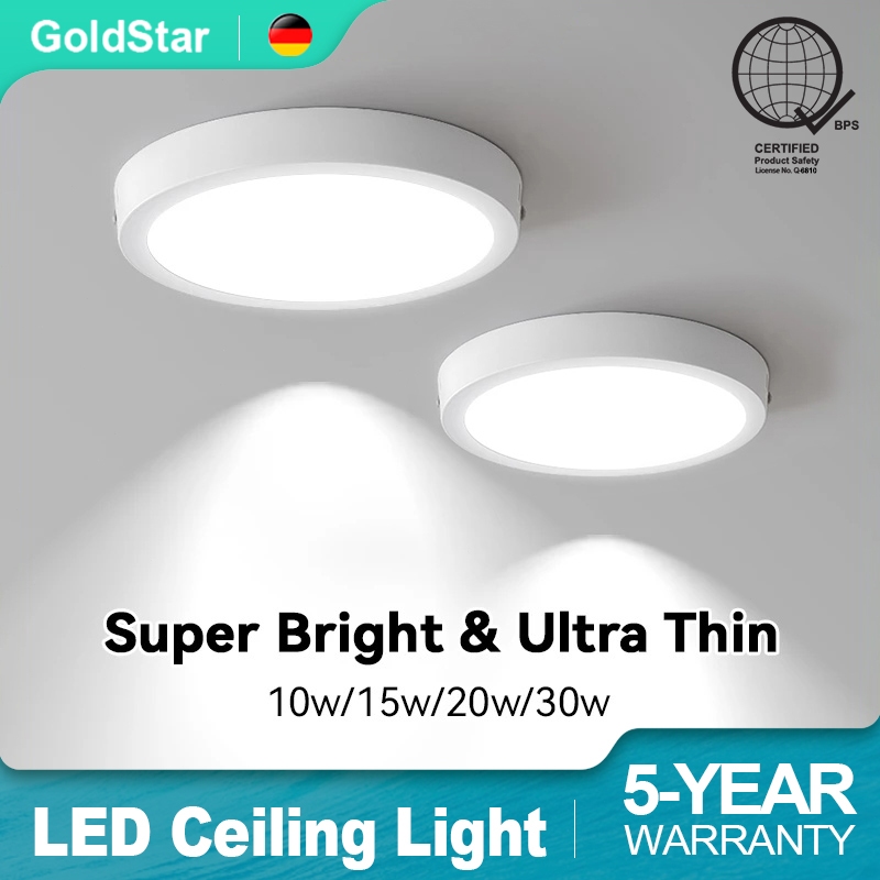 Gold Star Round Downlight Ceiling Light 10W 20W 30W Surface Mounted Pin ...