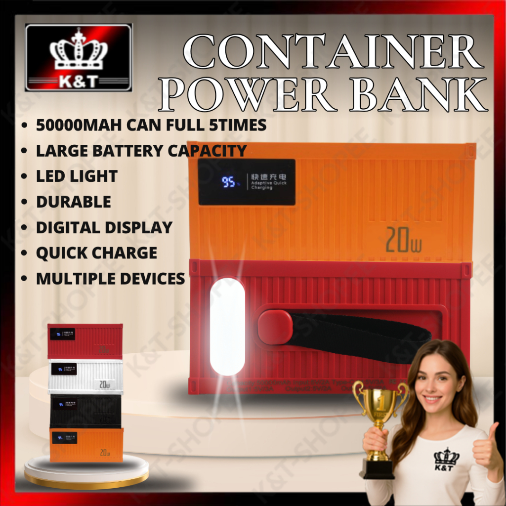 753 Container Powerbank Multifunctional 50000mah High Capacity Power ...