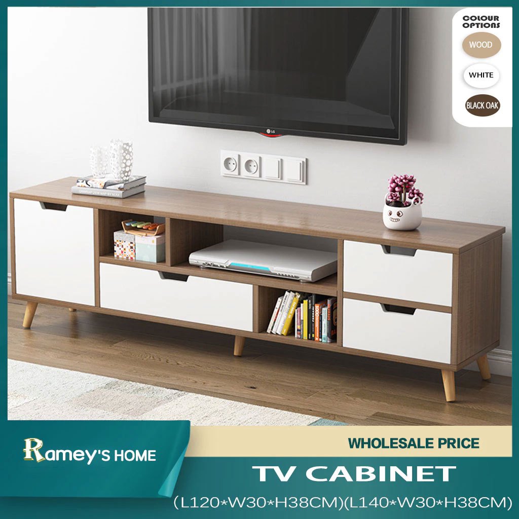 RAMEY TV Cabinet With Multifunctional Storage TV Rack 120/140cm TV ...