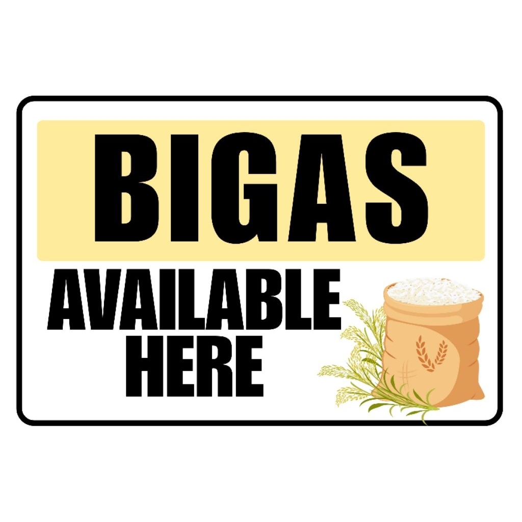 Bigas Available Here Signage Laminated A4 A5 size | Shopee Philippines