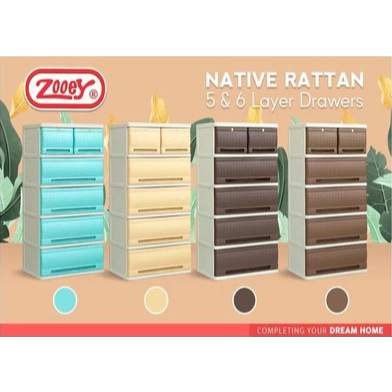 Zooey Rattan Drawer 5Layers & 6Layers Native Rattan Drawers Stock No ...