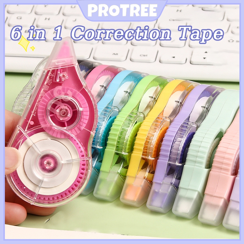 Protree 6 In 1 Correction Tape 72M Correction Set School Supplies ...