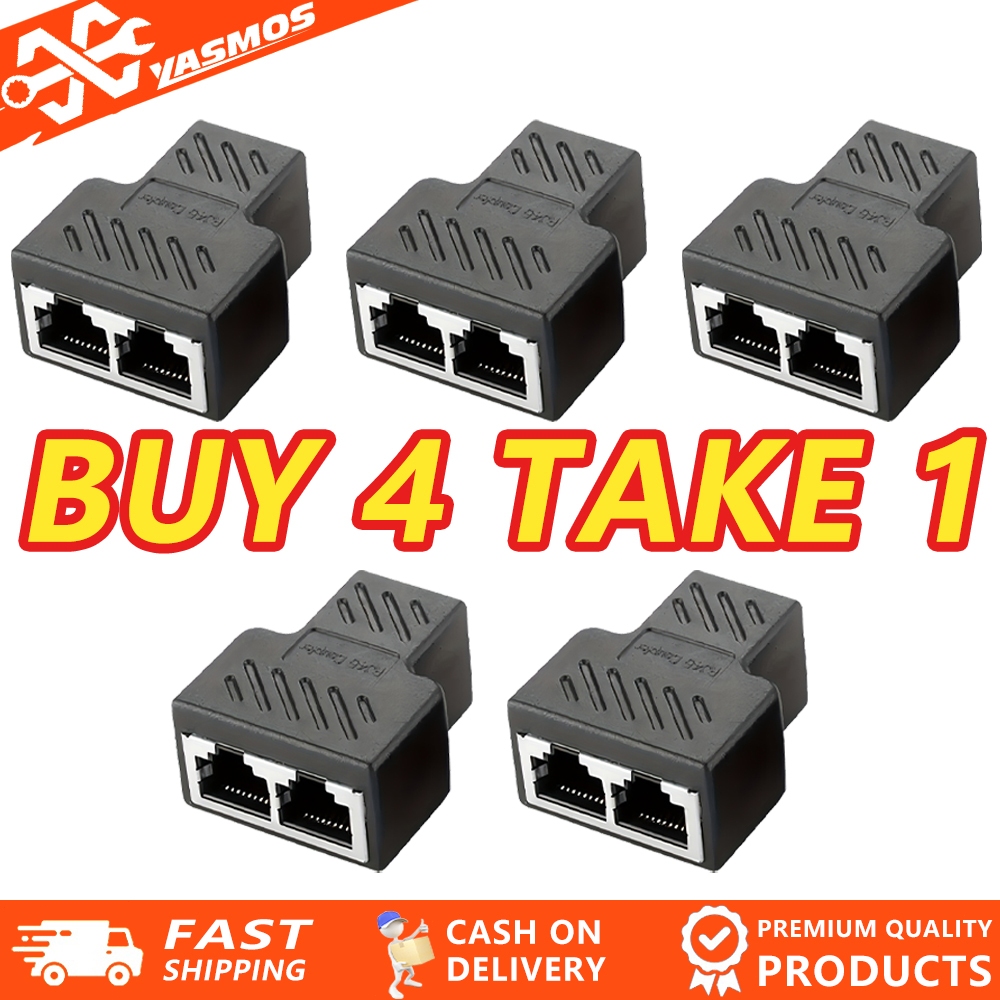 5pcs Rj45 2 way splitter Female To Female Ethernet Network Cable LAN ...