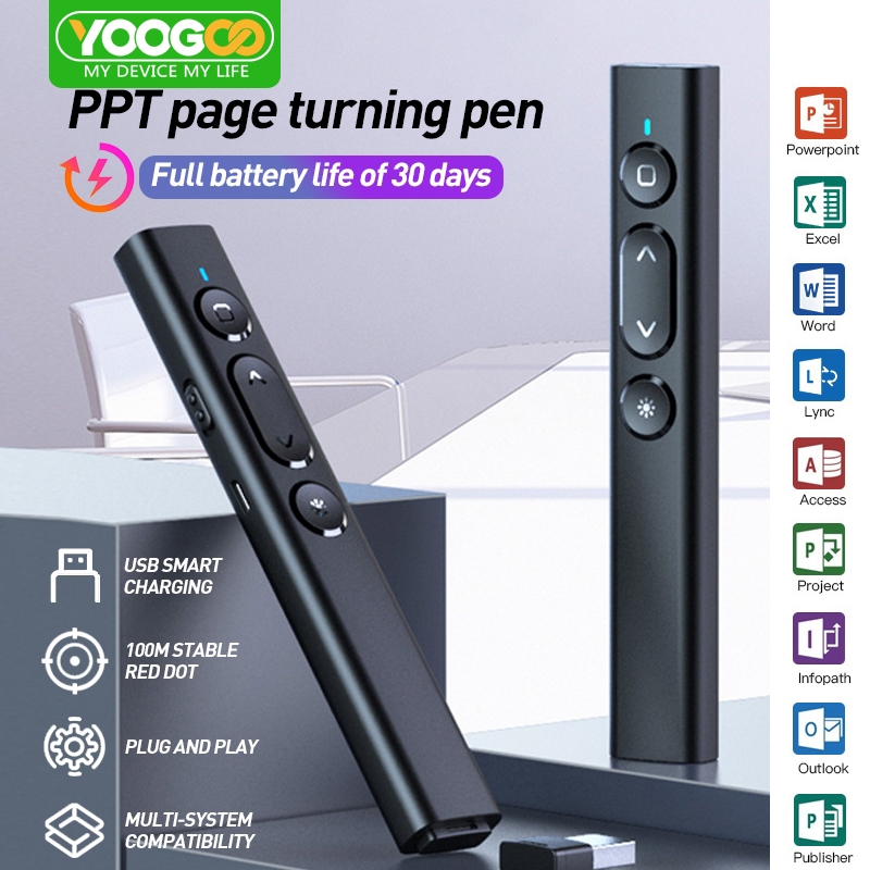 Wireless Presenter Remote Clicker Presentation USB Control Laser ...