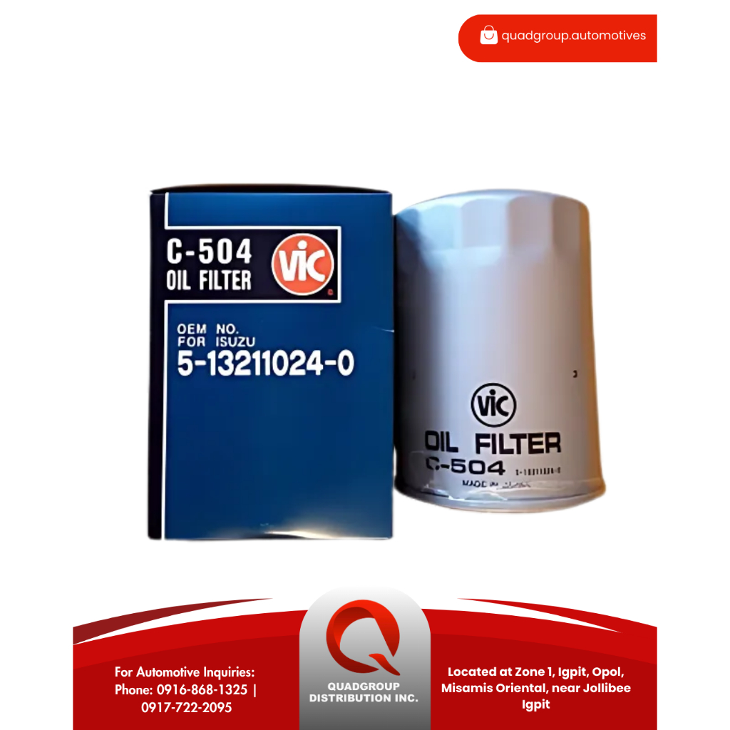 VIC FILTER - C-504 OIL FILTER REGION 2.7 | Shopee Philippines