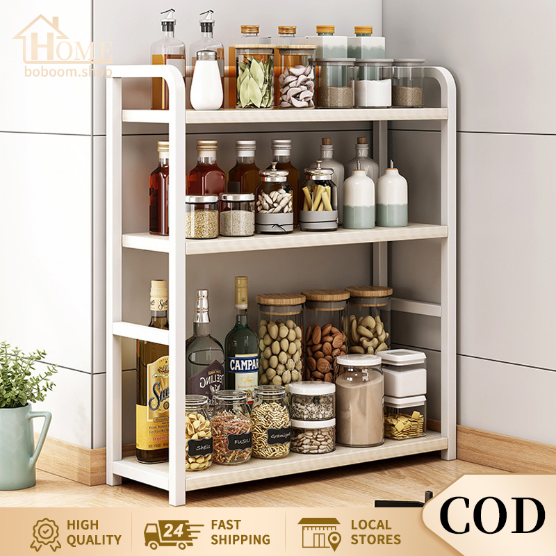 ♬COD♬ Kitchen Seasoning Organizer Storage Rack Stainless Steel Spice ...