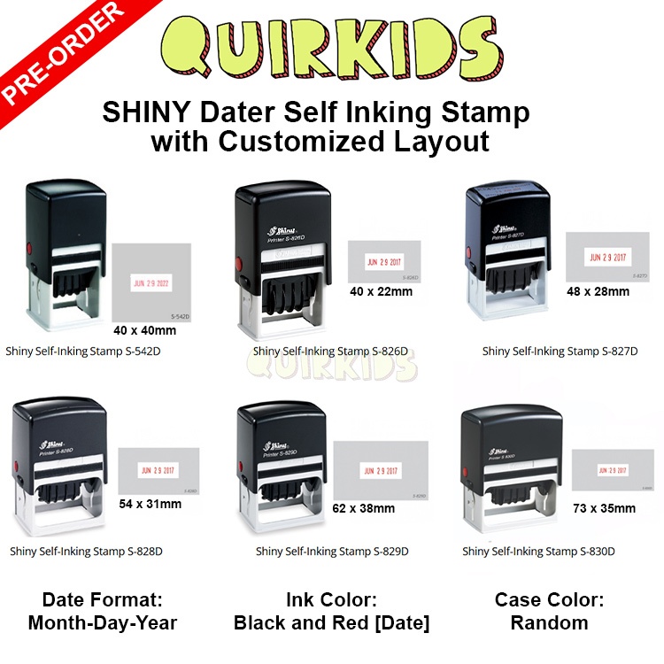 Customized Shiny Self Inking Ink Dater Stamp 826D / 827D / 829D ...