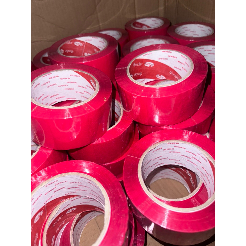 Red Packaging Tape 2” x 100M High Adhesive X Sold per Pc | Shopee ...