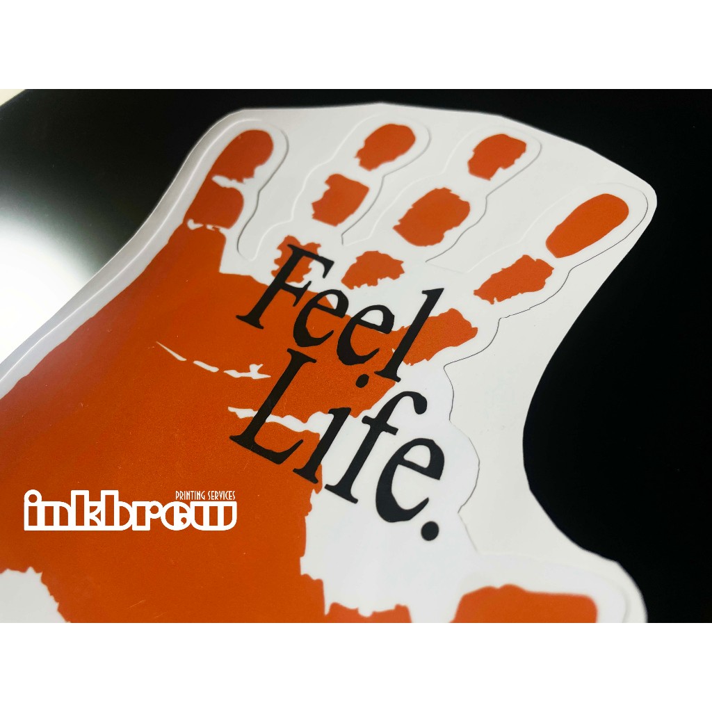 Orange Handprint Feel Life Sticker 90s | Shopee Philippines