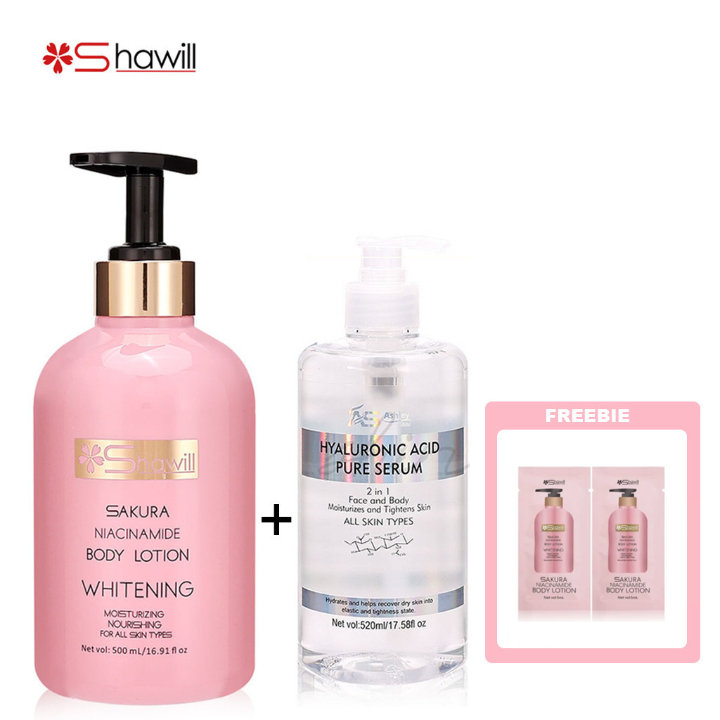 Shawill Sakura Niacinamide Body Lotion & Hyaluronic ACID Pure Serum ...