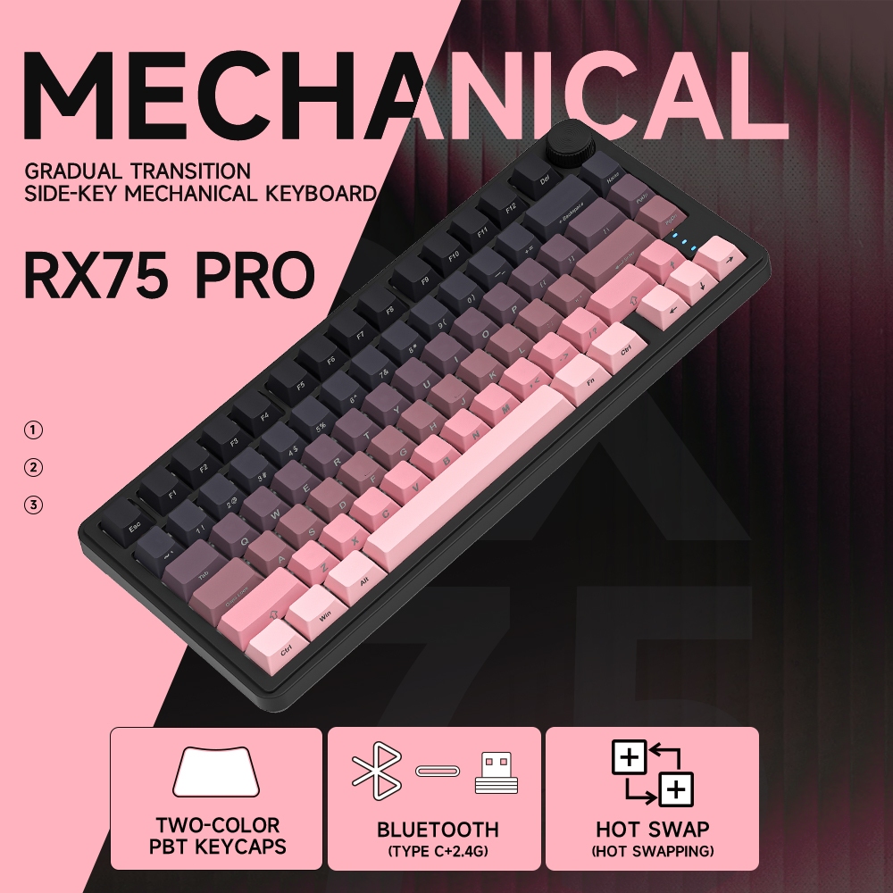 ZIFRIEND RX75 PRO Mechanical Keyboard Gasket Structure Tri-mode ...