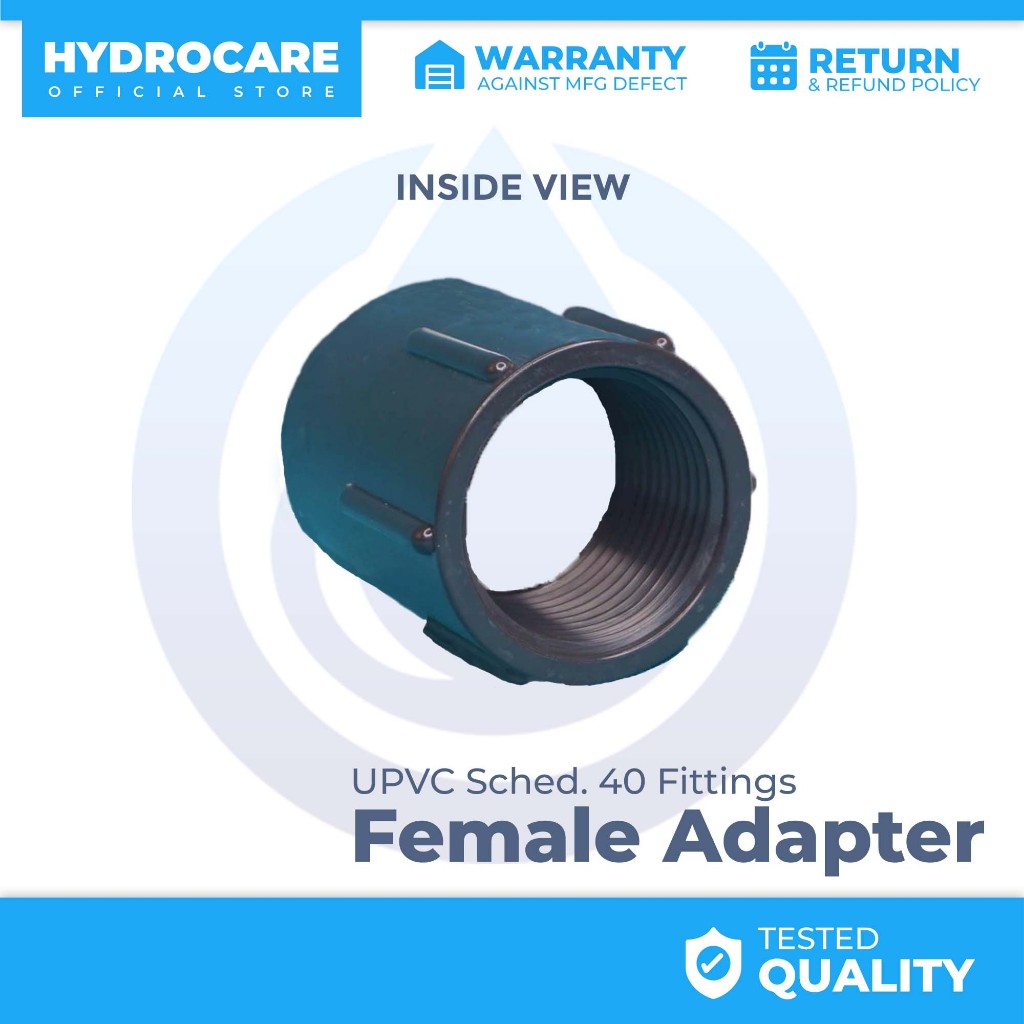 UPVC Female Adapter Gray Fittings 1/2 to 1 Inches | Shopee Philippines
