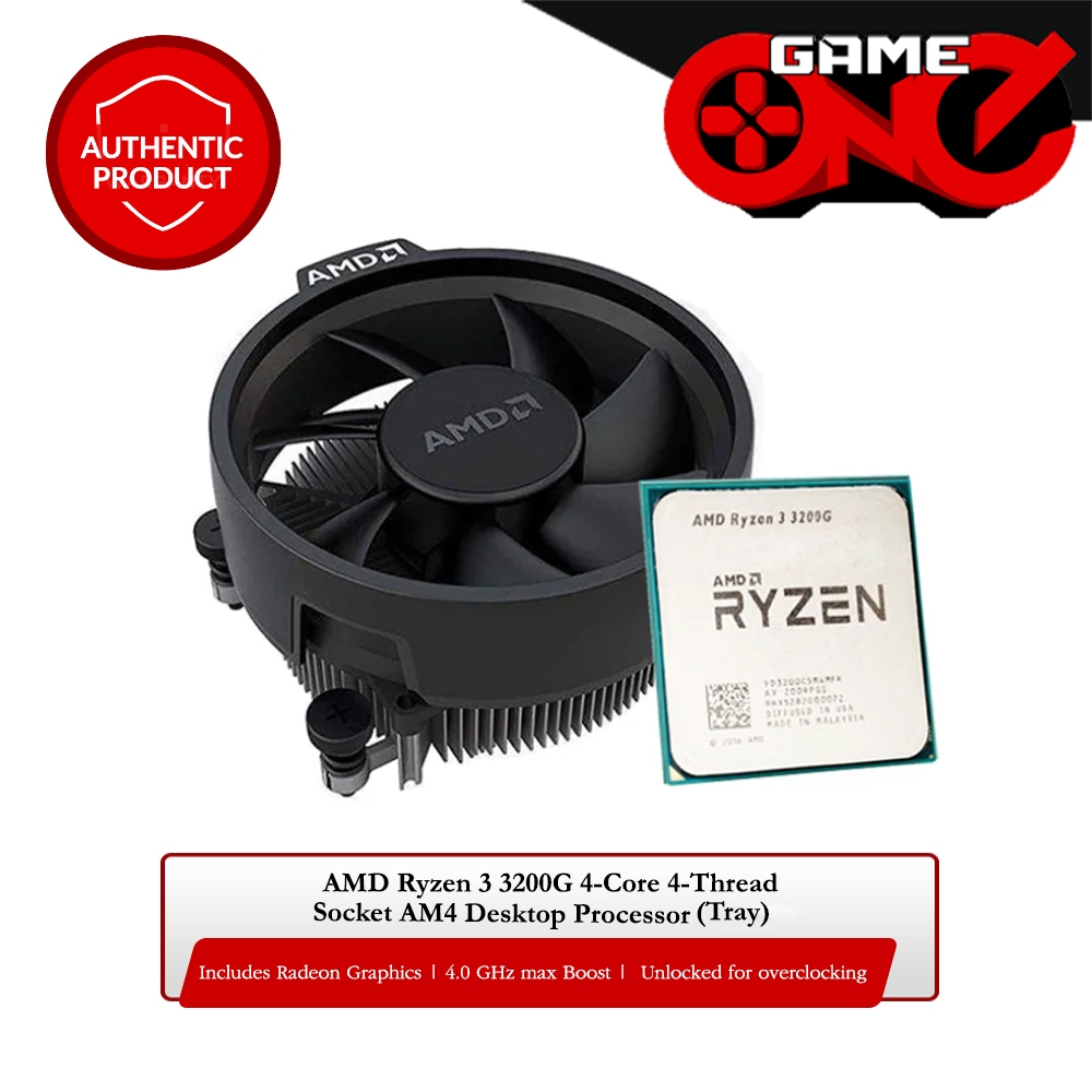 AMD Ryzen 3 3200G 4-Core 4-Thread Socket AM4 Desktop Processor (Tray ...