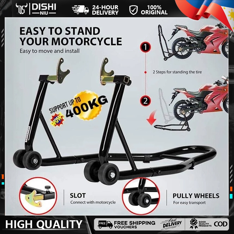 Motorcycle Paddock Stand 2 in 1 Front/Rear Wheel Support Stand Repair ...