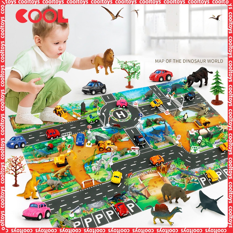 Play Mat Kids City Road Game Mat Car Toys Kids Road Sign PARKING LOT ...