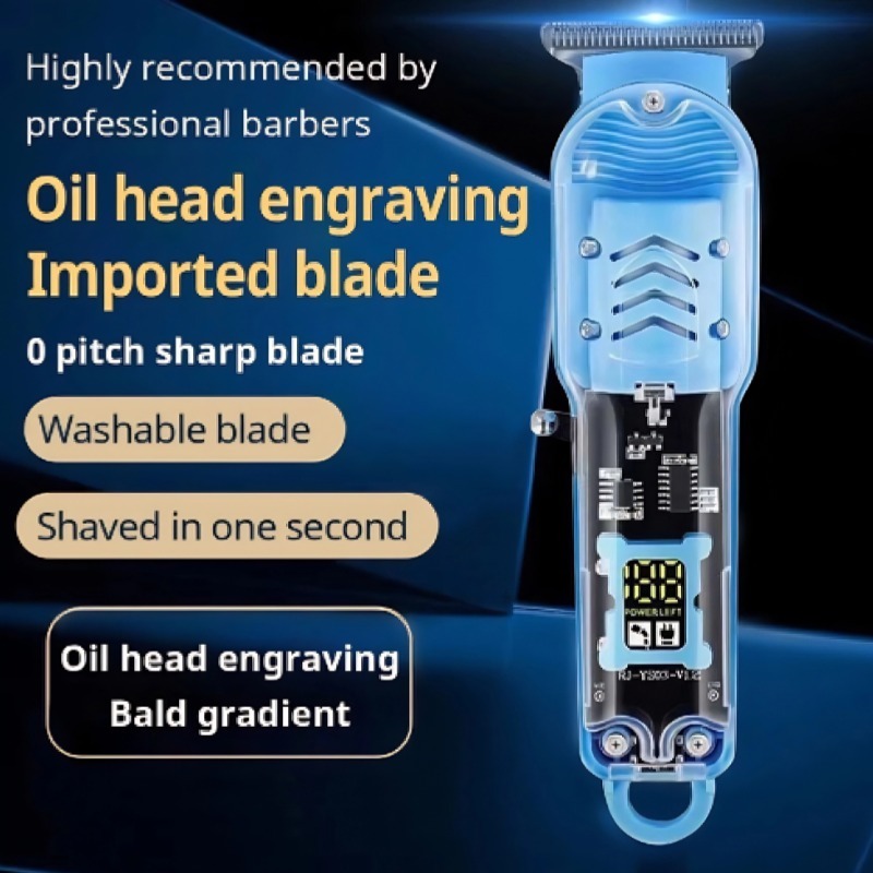 Professional electric push barber scissors Transparent DigitalDisplay ...