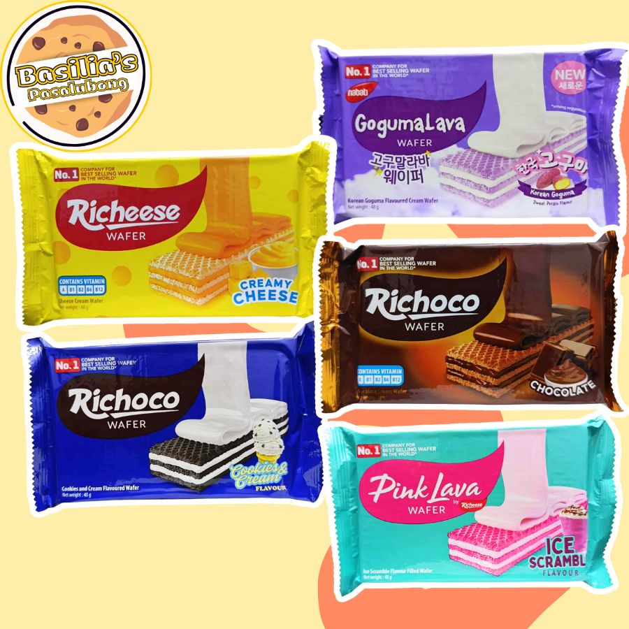 Richoco Richeese Pink Lava Goguma Wafers 48g | Shopee Philippines