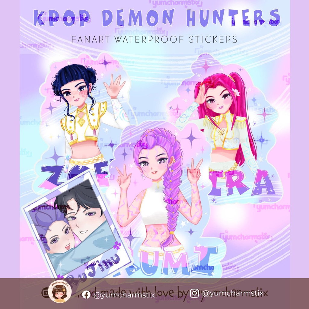 KPOP Demon Hunters (Golden) Sticker Pack | Waterproof Laminated Sticker ...