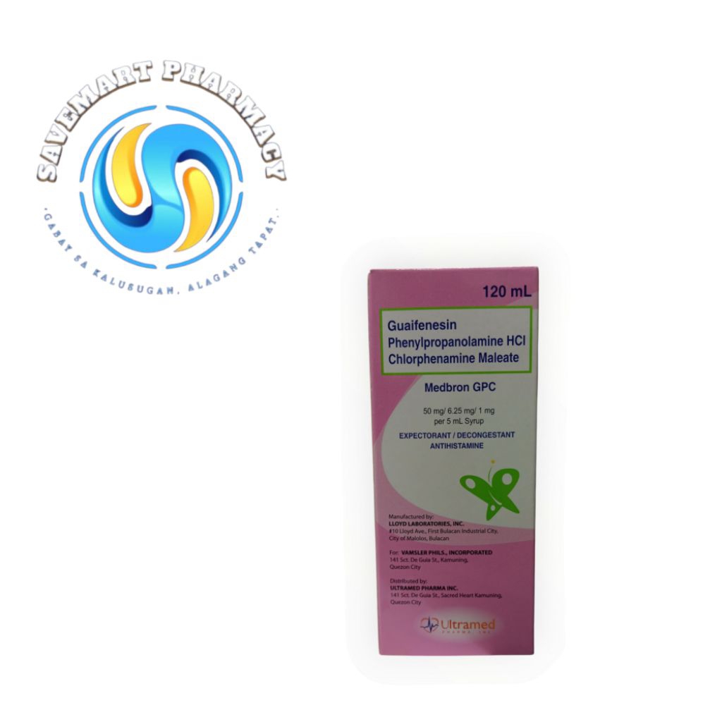 Guaifenesin + Phenylpropanolamine HCI + Chlorphenamine Maleate (Medbron ...