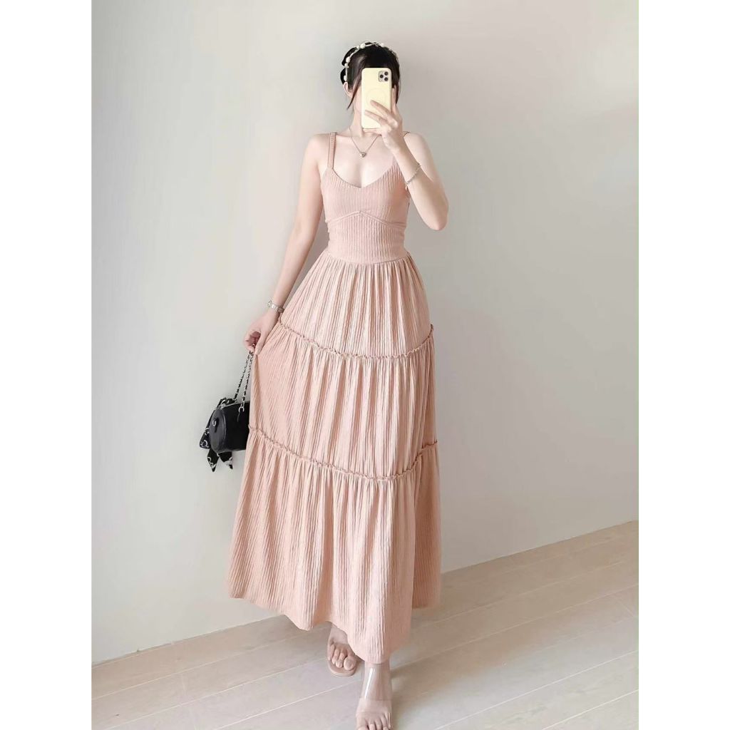 Women's Fitted Summer Maxi Dress.Layered Flowy Dress Challis Fabric  SimpleSleeveless Maxi Dress | Shopee Philippines