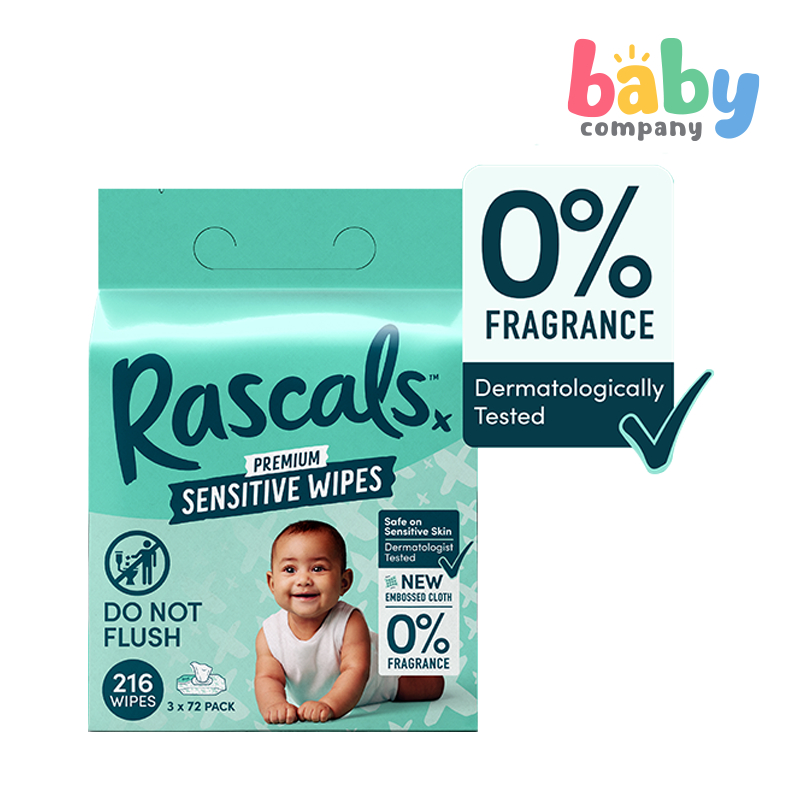 Rascals Sensitive Baby Wipes 216 Sheets (72's x 3 Packs) | Shopee ...