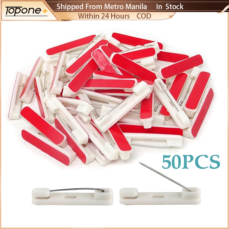 50Pcs Name Tag Pin Heavy Duty Adhesive Secure Locking for ID Badges ...