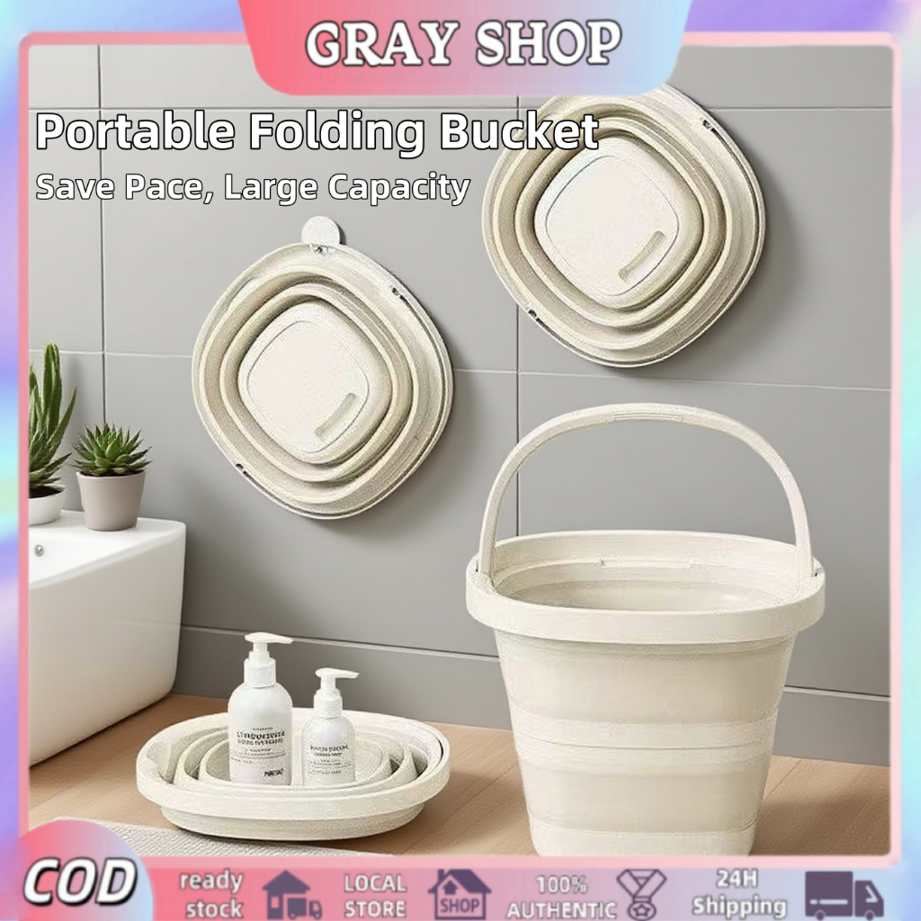 Foldable Bucket Multifunctional Collapsible Water Pail Portable Outdoor ...