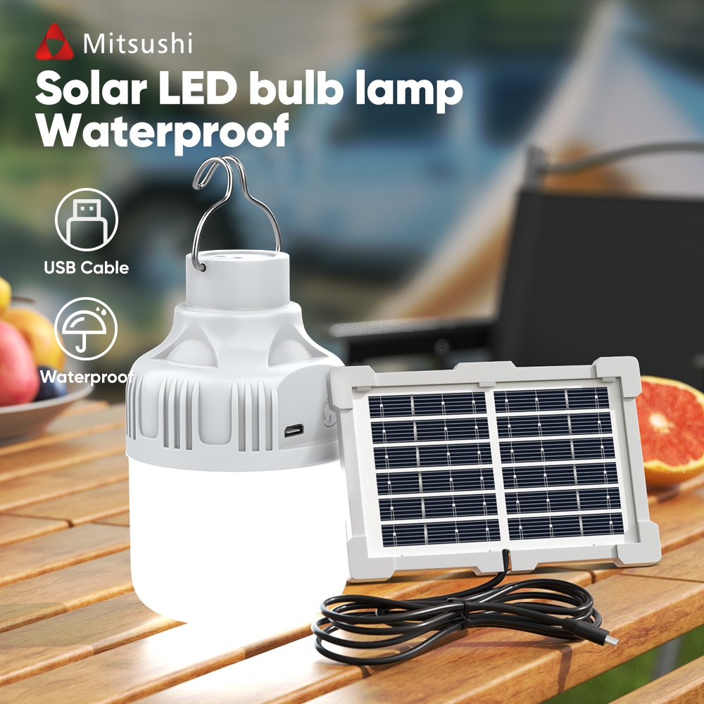 Mitsushi Solar Lights Bulb Outdoor Waterproof Solar Indoor LED Bulb ...