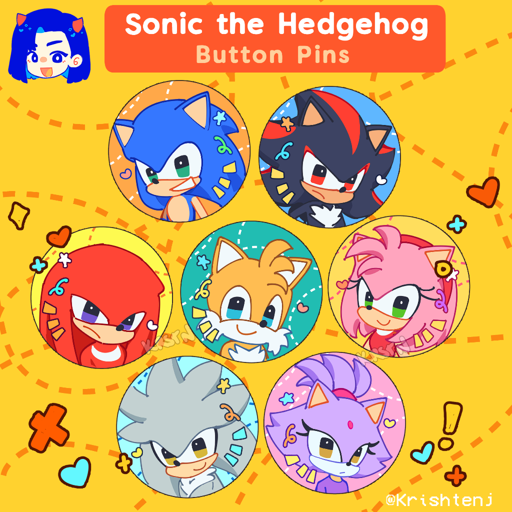 Sonic the Hedgehog Button Pins : Krishten | Shopee Philippines