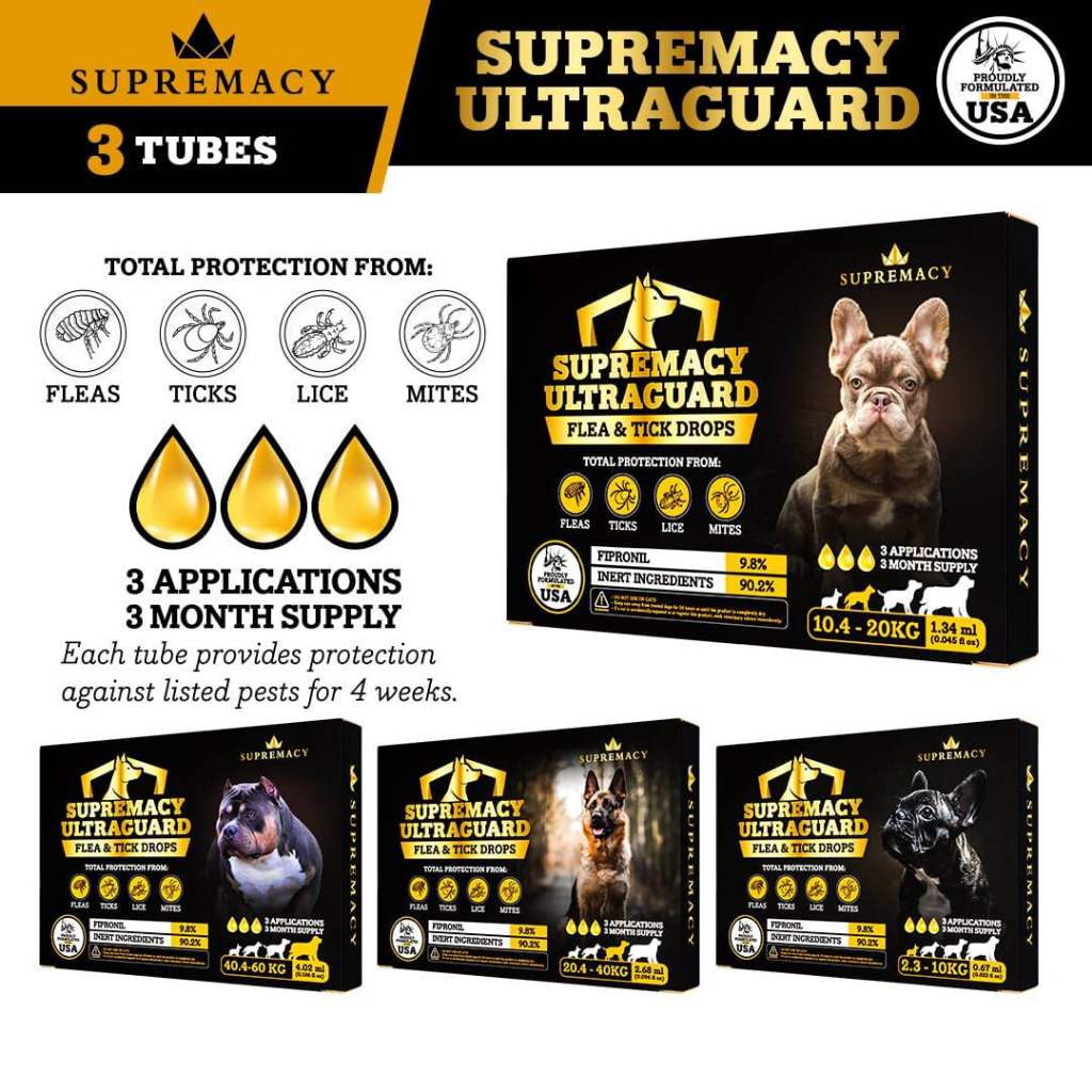 Supremacy Ultra Guard Drops Treatment Dogs Kills Parasite Protection ...