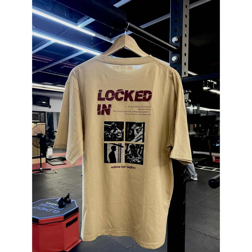 Locked In Oversized Gym Shirt Beige | Shopee Philippines